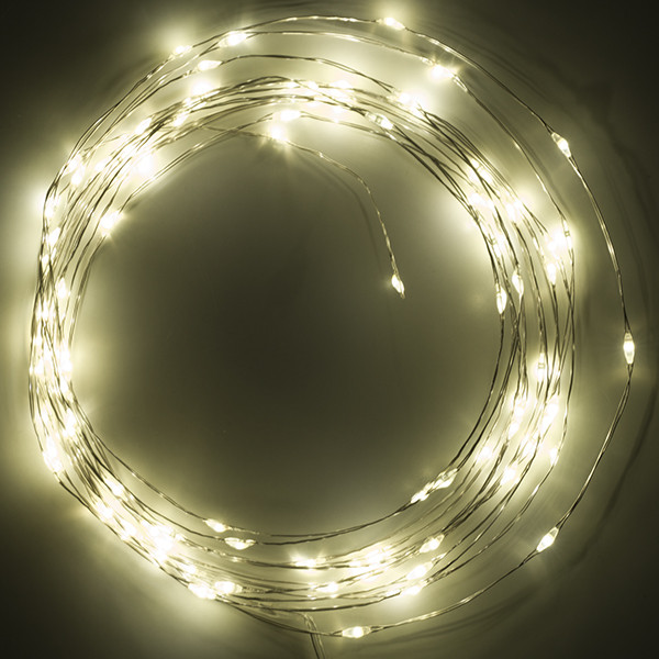 123led Draadverlichting op batterijen | 5 meter | Extra warm wit & warm wit | 100 lampjes | Zilver  LDR07281 - 3