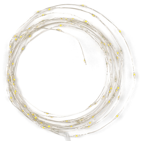 123led Draadverlichting op batterijen | 5 meter | Extra warm wit & warm wit | 100 lampjes | Zilver  LDR07281 - 4