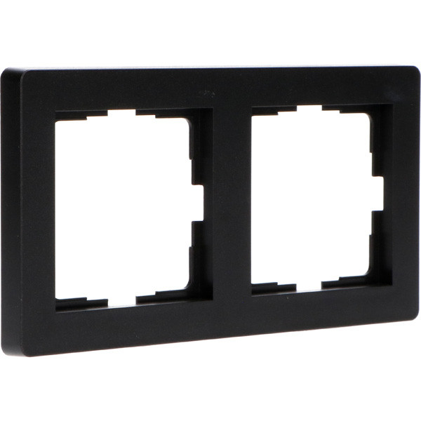 123led Dubbel afdekraam | 55 x 55 mm | Mat Zwart  LDR06783 - 1