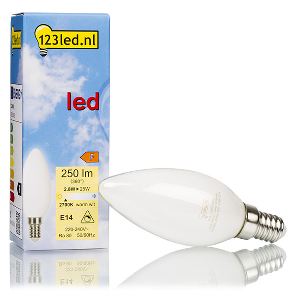 Begrip gevechten Afwijzen 123led E14 filament led-lamp kaars mat dimbaar 2.8W (25W) 123led 123led.nl