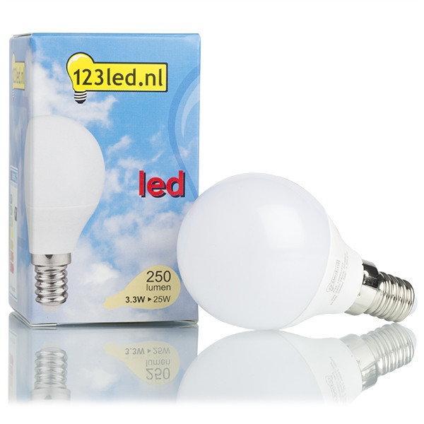 123led E14 led-lamp kogel mat 3.3W (25W)  LDR01223 - 1