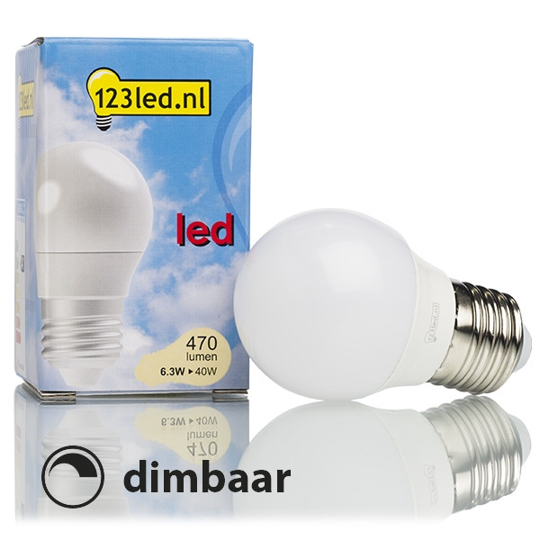 123led E27 led-lamp kogel mat dimbaar 6.3W (40W)  LDR01183 - 1