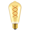 123led E27 spiraal filament led-gloeilamp ST64 glas dimbaar 5W (25W)