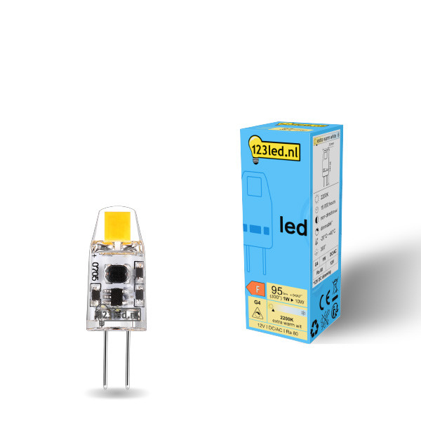 123led G4 LED capsule | COB | 2200K | Dimbaar | 1W (10W)  LDR01940 - 1