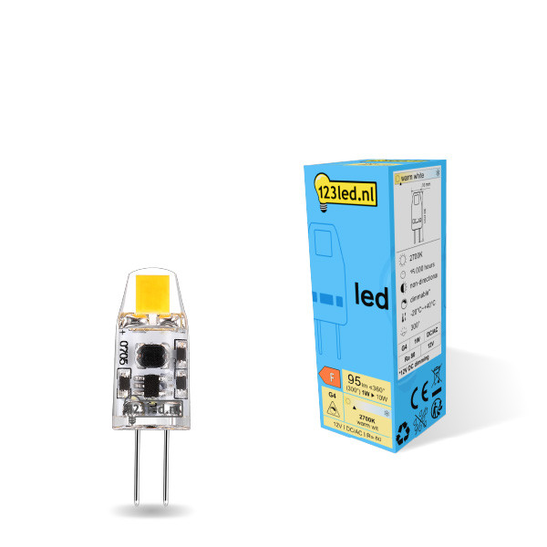 123led G4 LED capsule | COB | Helder | 2700K | Dimbaar | 1.1W (14W)  LDR01938 - 1