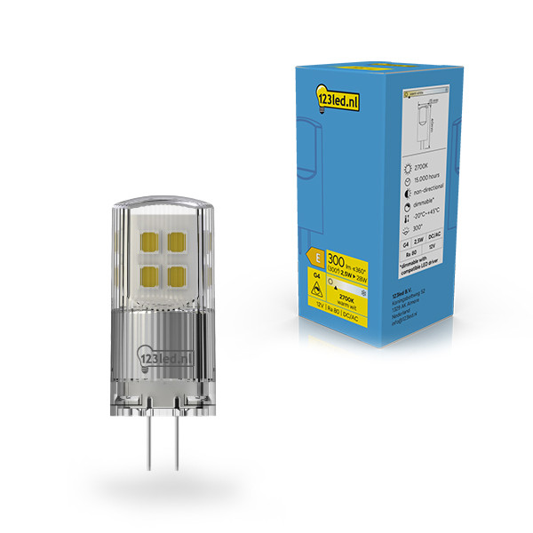 123led G4 LED capsule | SMD | Helder | 2700K | Dimbaar | 2.5W (28W) LDR02354 - 1