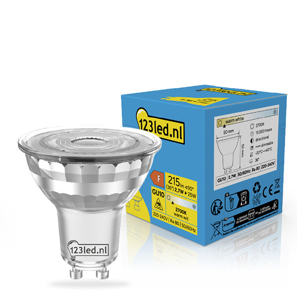 123led GU10 LED spot | 2700K | 2.7W (25W) LDR02485 - 1