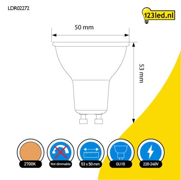 123led GU10 LED spot | 2700K | 3W (35W) LDR02272 - 2