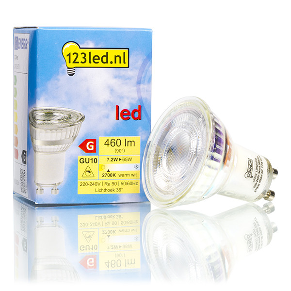 123led GU10 LED spot | 2700K | Dimbaar | 7.2W (65W)  LDR01678 - 1