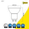 123led GU10 LED spot | 4000K | Dimbaar | 3.6W (50W)  LDR01730 - 2