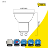 123led GU10 LED spot | 4000K | Dimbaar | 7.4W (65W)  LDR01736 - 2