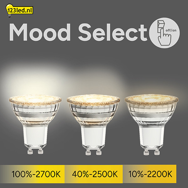 123led GU10 LED spot | MoodSelect | 2200-2500-2700K | Dimbaar | 4.8W (50W) LDR02593 - 2