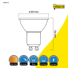 123led GU10 LED spot | Sfeerdim | 1800-2700K | Dimbaar | 3.6W (50W)  LDR01732 - 2