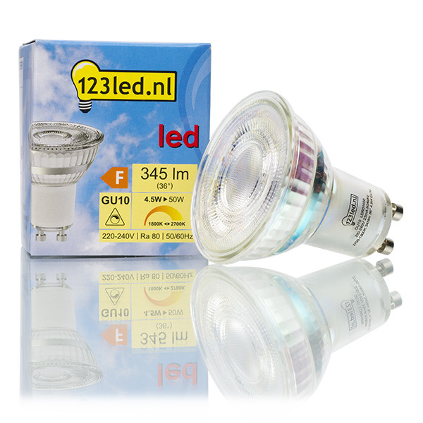 123led GU10 LED spot | Sfeerdim | 1800-2700K | Dimbaar | 4.5W (50W)  LDR01650 - 1