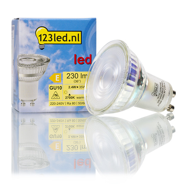 BES Glad Laster Philips GU10 LED spot | 2700K | 3.5W (35W) Signify 123led.nl