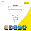 123led GU5.3 LED spot | 2700K | 2.2W (23W) LDR01740 - 2