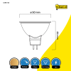 123led GU5.3 LED spot | 2700K | Dimbaar | 3.4W (35W)  LDR01748 - 2