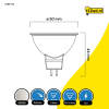 123led GU5.3 LED spot | 4000K | Dimbaar | 3.4W (35W)  LDR01750 - 2