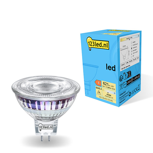 123led GU5.3 LED spot | 4000K | Dimbaar | 7.5W (50W)  LDR01756 - 1