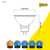 123led GU5.3 LED spot | Sfeerdim | 2200-2700K | Dimbaar | 4.4W (35W)  LDR01752 - 2
