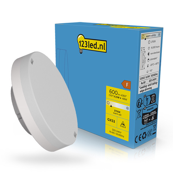 123led GX53 LED spot | 2700K | Dimbaar | 6.5W (48W) LDR02312 - 1