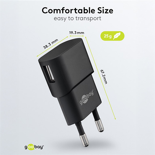 123led Goobay USB-A oplader | 1 poort | 5W | Zwart  LDR03634 - 4