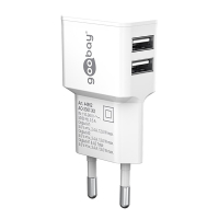 Goobay USB-A oplader | 2 poorten | 12W | Wit LDR03638