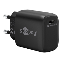 Goobay USB-C snellader | 1 poort | 20W | GaN | Power Delivery | Zwart