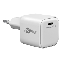 123led Goobay USB-C snellader | 1 poort | 65W | GaN | Power Delivery | Wit  LDR03631