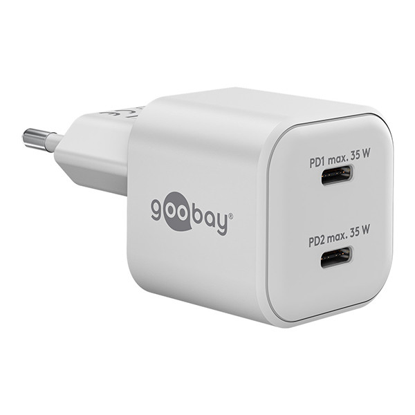 123led Goobay USB-C snellader | 2 poorten | 35W | GaN | Power Delivery | Wit  LDR03625 - 1