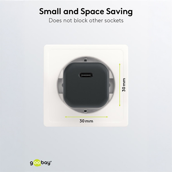Goobay USB-C snellader Nano | 1 poort | 30W | GaN | Power Delivery | Zwart LDR03647 - 4