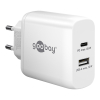 123led Goobay USB multipoort oplader | 2 poorten | USB-A & USB-C | 65W | GaN | Power Delivery | Wit  LDR03633 - 1