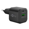 Goobay USB multipoort snellader | 2 poorten | USB-A & USB-C | 20W | GaN | Power Delivery | Zwart LDR03649 - 1