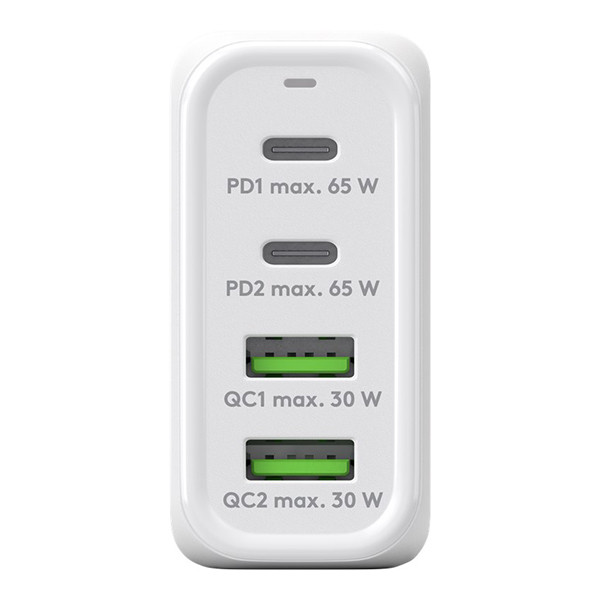Goobay USB multipoort snellader | 4 poorten | USB-A & USB-C | 68W | GaN | Power Delivery | Wit LDR03640 - 2