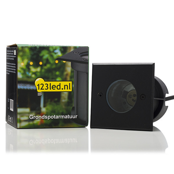 123led Grondspot GU10 | Athene | Vierkant | IP67 | Zwart  LDR08526 - 2