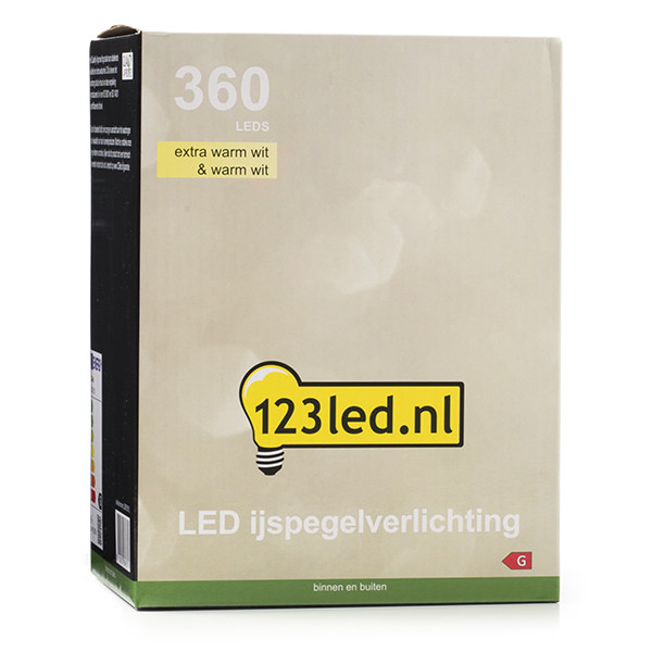 123led IJspegelverlichting 12,1 meter | extra warm wit & warm wit | 360 lampjes  LDR07010 - 4