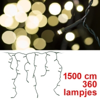 123led IJspegelverlichting 15 meter |  warm wit | 360 lampjes  LKO00256