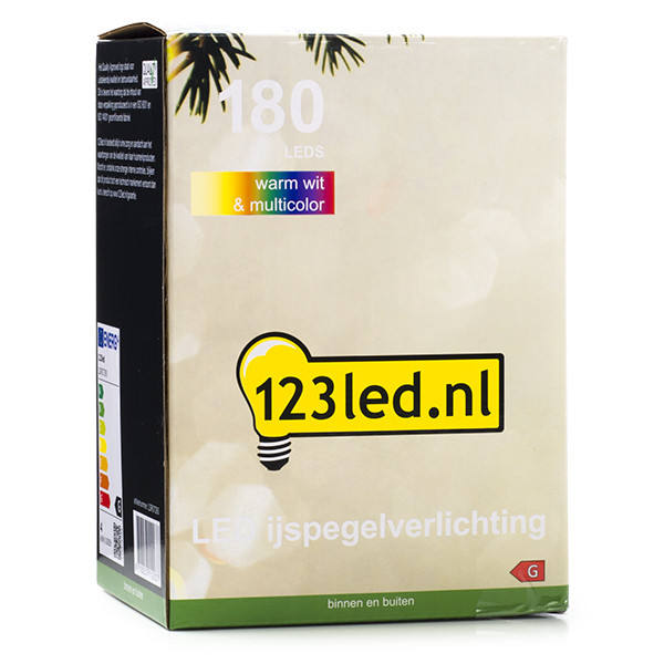 123led IJspegelverlichting 8,5 meter | multicolor & warm wit | 180 lampjes  LDR07290 - 8
