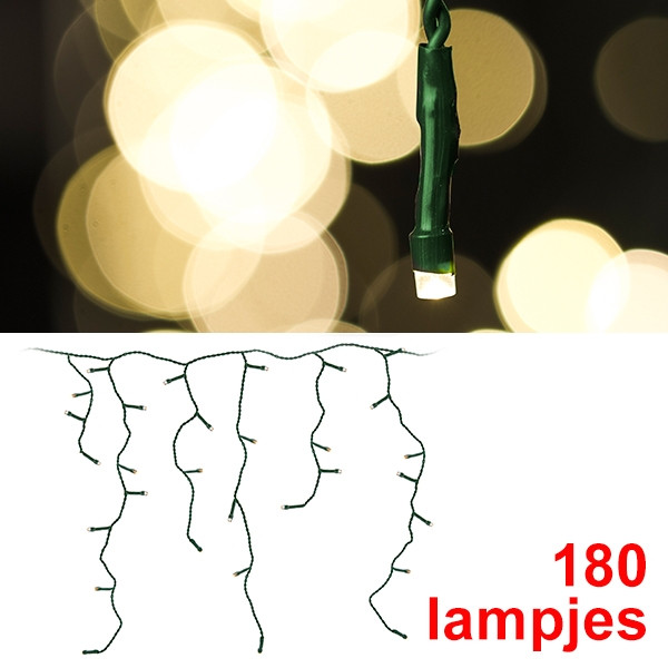 123led IJspegelverlichting 9 meter | warm wit | 180 lampjes  LKO00042 - 1