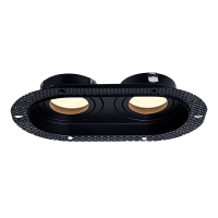 Inbouwarmatuur 2x GU10 | Trimless | Rond | 175 x 90 mm | incl. fitting | Kantelbaar | IP20 | Zwart LDR08290