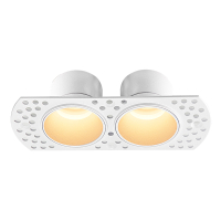 Inbouwarmatuur 2x GU10 MR11 | Trimless | Rond | 100 x 52 mm | incl. fitting | Kantelbaar | IP20 | Wit LDR08304