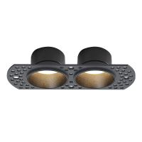 Inbouwarmatuur 2x GU10 MR11 | Trimless | Rond | 100 x 52 mm | incl. fitting | Kantelbaar | IP20 | Zwart LDR08306