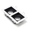 123led Inbouwarmatuur 2x GU10 vierkant incl. fitting (Zwart/Wit, IP20, 1 stuk)  LDR08012