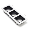 123led Inbouwarmatuur 3x GU10 vierkant incl. fitting (Zwart/Wit, IP20, 1 stuk)  LDR08013