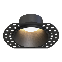 Inbouwarmatuur GU10 MR11 | Trimless | Rond | 62 mm | incl. fitting | IP65 | Zwart LDR08310
