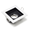 123led Inbouwarmatuur GU10 vierkant incl. fitting (Zwart/Wit, IP20, 1 stuk)  LDR08011