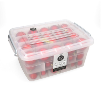 Kerstballenset inclusief opbergbox | Mat, glans & glitter | Rood | 70 stuks