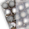 Kerstballenset inclusief opbergbox | Mat, glans & glitter | Zilver  | 70 stuks LKO00878 - 3