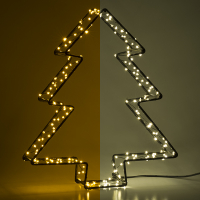 123led Kerstboom 3D op batterijen | 26 cm | Extra warm wit & warm wit | 200 lampjes | Zwart  LDR07286