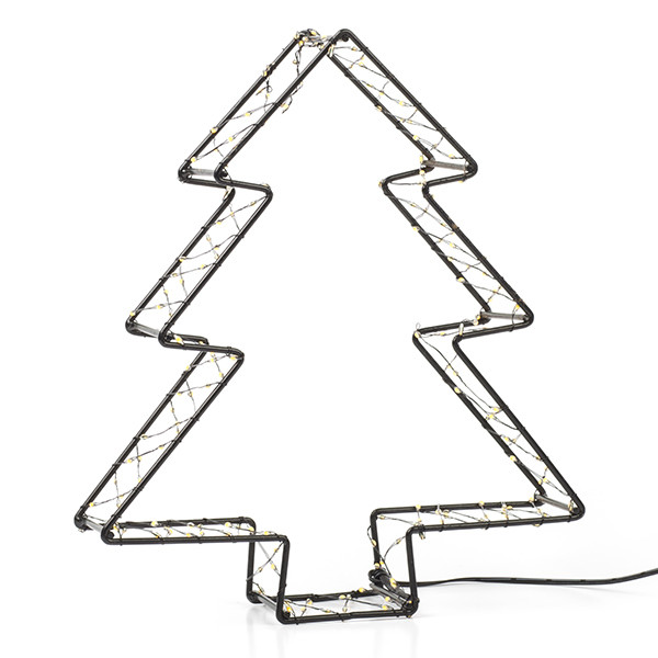 123led Kerstboom 3D op batterijen | 26 cm | Extra warm wit & warm wit | 200 lampjes | Zwart  LDR07286 - 2